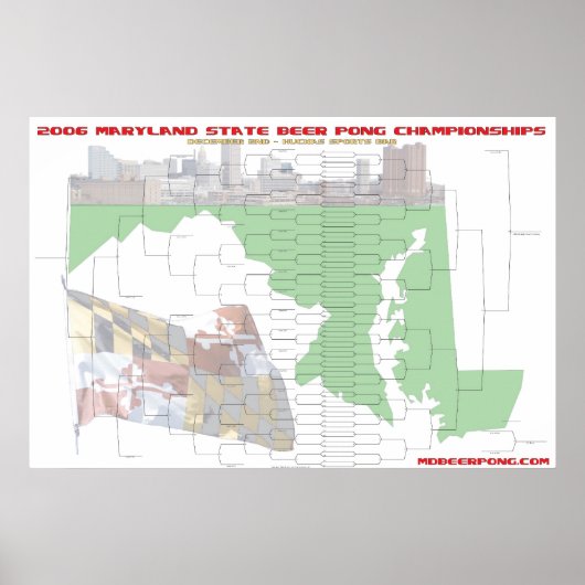 64-team, dubbele eliminatie toernooi steun poster (Voorkant)