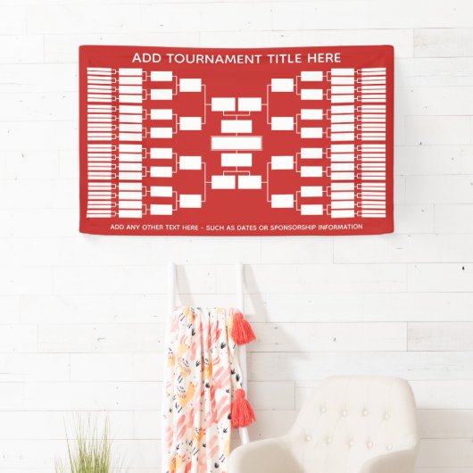 64 Team - Tournament Bracket - kan kleur verandere Spandoek (Insitu)