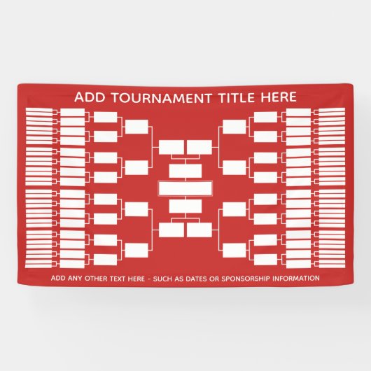 64 Team - Tournament Bracket - kan kleur verandere Spandoek (Horizontaal)