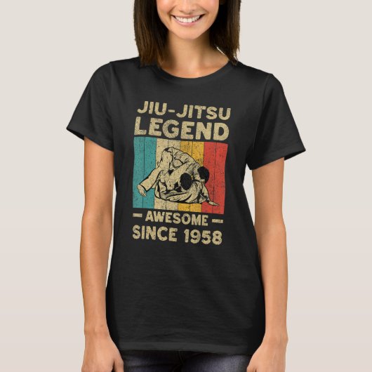 64 Years Old BJJ Jiu Jitsu Legend Awesome Since 19 T-shirt (Voorkant)