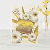 64e Birthday-kaart met daisies. Kaart (Gele Bloem)