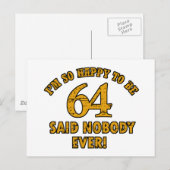 64e jaar oude geschenken briefkaart (Voorkant / Achterkant)