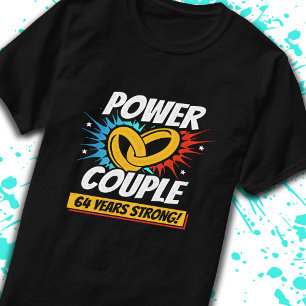 64e Jubileum Getrouwd Koppels 64 jaar Sterk T-shirt