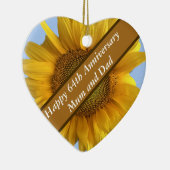 64e Jubileum Zonnebloem Hart Gevormd Keramisch Ornament (Rechts)
