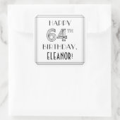 64E MAANDAG, Art Deco Style, aangepaste naam Vierkante Sticker (Tas)