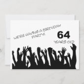 64e partijuitnodiging met vrolijke menigte kaart (Voorkant)