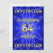 64e uitnodiging van de partij van Birthday (Voorkant)