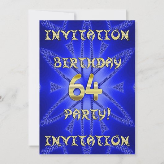 64e uitnodiging van de partij van Birthday (Voorkant)