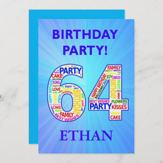 64e uitnodiging van de Partij van de Geboortedag V (Voorkant / Achterkant)