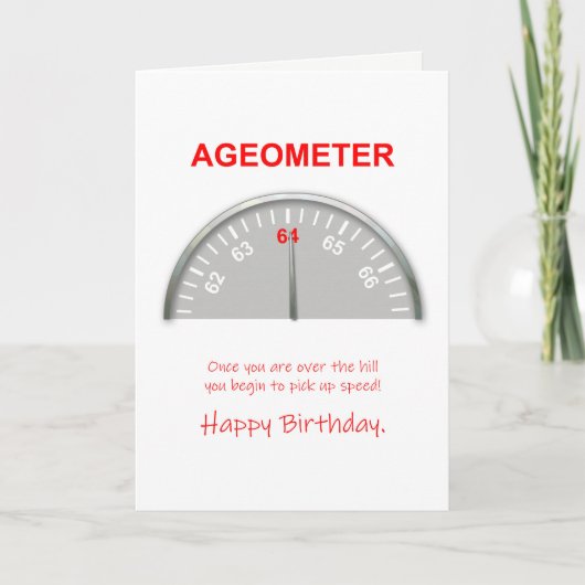 64e verjaardag, Ageometer Lezen Kaart (Voorkant)