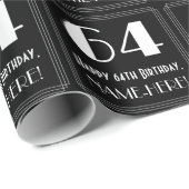 64e verjaardag - Art Deco geïnspireerde look "64", Cadeaupapier (Rol Hoek)