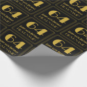 64e verjaardag ~ Art Deco geïnspireerde look "64", Cadeaupapier (Hoek)