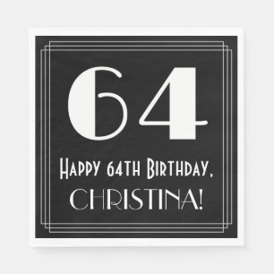 64e verjaardag ~ Art Deco geïnspireerde look "64", Servet