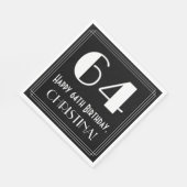 64e verjaardag ~ Art Deco geïnspireerde look "64", Servet (Hoek)