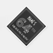 64e verjaardag: Art Deco Style + aangepaste naam Servet (Hoek)