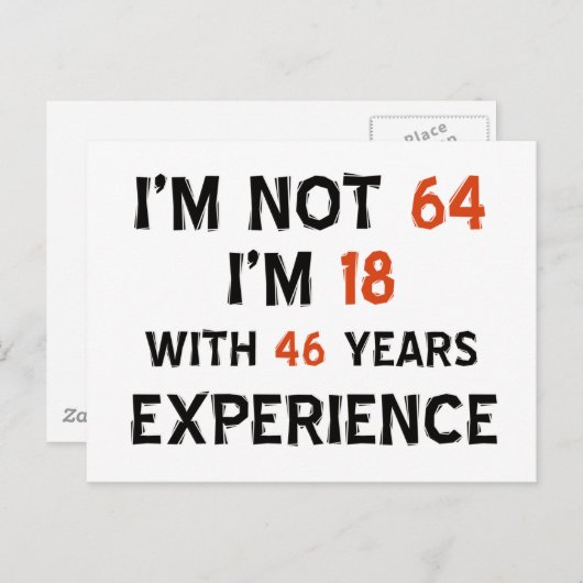 64e verjaardag design briefkaart (Voorkant / Achterkant)