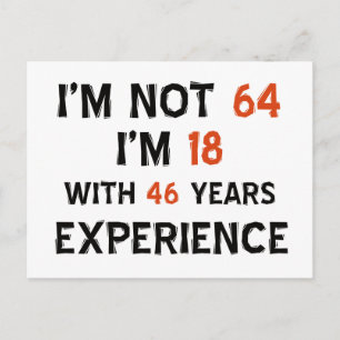 64e verjaardag design briefkaart