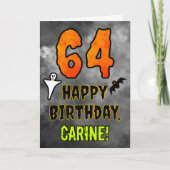 64e verjaardag: Eerie Halloween Theme + Aangepaste Kaart (Voorkant)