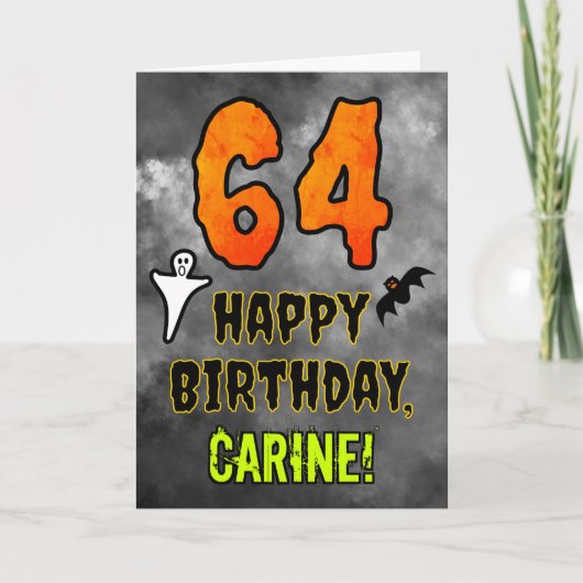 64e verjaardag: Eerie Halloween Theme + Aangepaste Kaart (Voorkant)