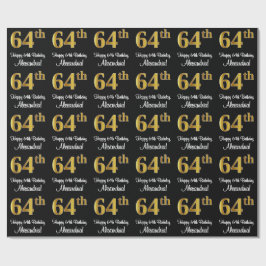 64e verjaardag: Elegant Luxe Faux Gold Look # Cadeaupapier