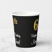 64e verjaardag - Elegante luxe Faux Gold look # Papieren Bekers (Links)