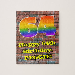 64e verjaardag: Fun Graffiti-geïnspireerde regenbo Legpuzzel