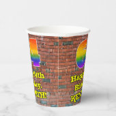 64e verjaardag: Fun Graffiti-geïnspireerde regenbo Papieren Bekers (Rechts)