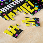 64e verjaardag — Fun, kleurrijk Star Field Pattern Legpuzzel (Zijkant)