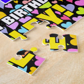 64e verjaardag — Fun, liefhebbende hartvormen + "6 Legpuzzel (Zijkant)