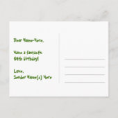 64e Verjaardag: Fun Stars Patroon, Regenboog 64, N Briefkaart (Achterkant)