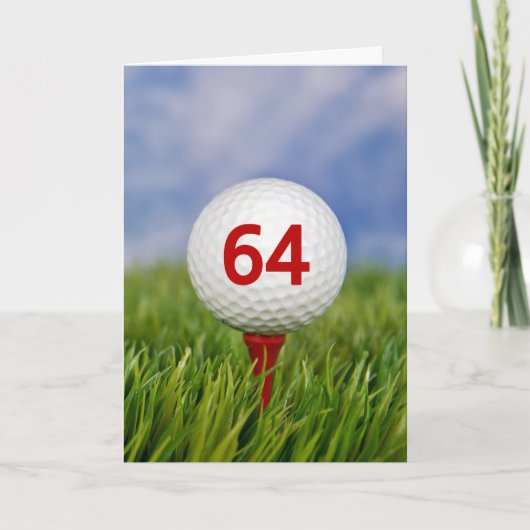 64e verjaardag Golfbal op rood T-shirt Kaart (Voorkant)