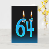 64e verjaardag kaarsen kaart (Gele Bloem)