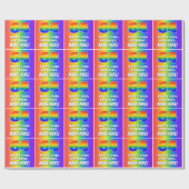 64e verjaardag: kleurrijk, vun regenboogpatroon # cadeaupapier (Vlak)
