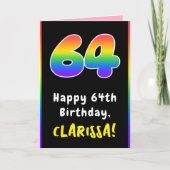 64e verjaardag: kleurrijke regenboog # 64, aangepa kaart (Voorkant)