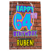 64e verjaardag: Leuk, Urban Graffiti geïnspireerd Medium Cadeauzakje (Voorkant)