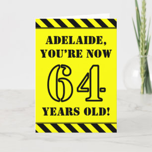 64e verjaardag: Leuke stencil stijl tekst, aangepa Kaart