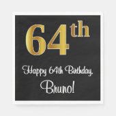 64e verjaardag ~ Luxurieuze Faux Gold-look # Servet (Voorkant)
