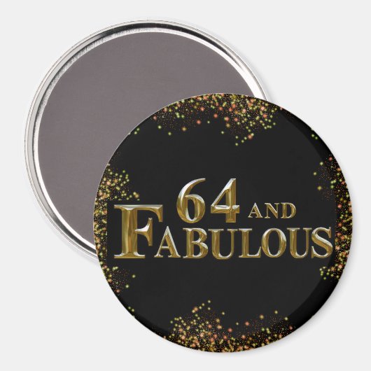 64e verjaardag magneet (Voorkant / Achterkant)