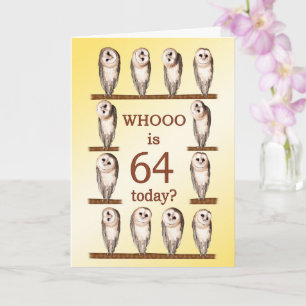 64e verjaardag, nieuwsgierige uilen kaart