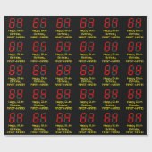 64e verjaardag: Red Digital Clock Style "64" + naa Cadeaupapier (Vlak)