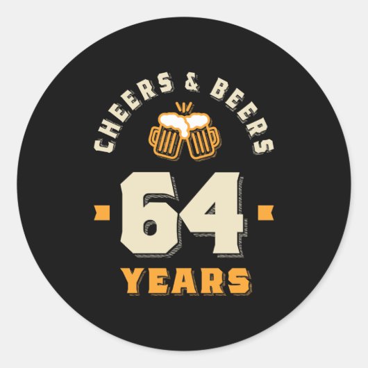 64e verjaardag van de borstkas tot 64 jaar grappig ronde sticker (Voorkant)