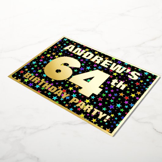 64e verjaardag van de opstand - vun, kleurrijk ste folie uitnodiging (Gedraaid)