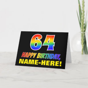 64e verjaardag: Vet, Vun, Eenvoudig, Regenboog 64 Kaart