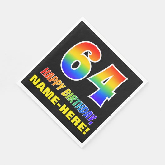 64e verjaardag: Vet, Vun, Eenvoudig, Regenboog 64 Servet (Hoek)