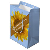 64e verjaardag Zonnebloem Bewerkbaar Medium Cadeauzakje (Achterkant Gekanteld)