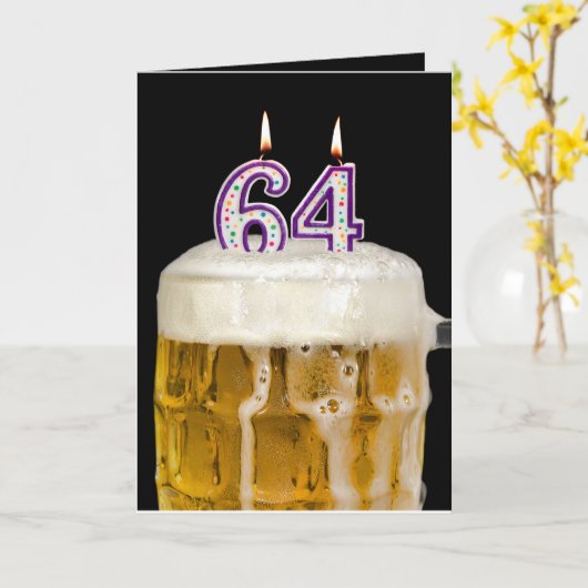 64e verjaardag zwarte bier kaart (Gele Bloem)