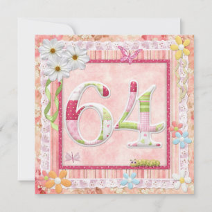 64e verjaardagsfeeststijl kaart