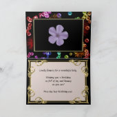 64e verjaardagskaart met bloemen letters kaart (Binnen)