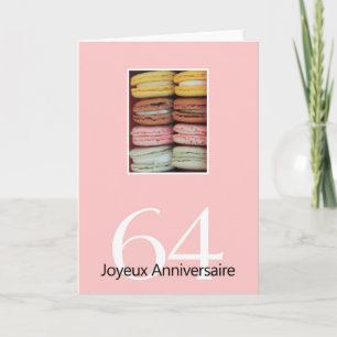 64ste Franse verjaardag Macaron-Joyeux Anniversair Kaart