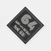 64ste verjaardag: Art Deco Geïnspireerde look "64" Servet (Hoek)
